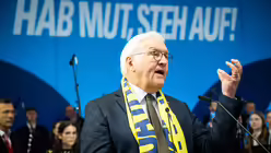 Bundespr&auml;sident Frank-Walter Steinmeier bei der Er&ouml;ffnung des 104. Katholikentags am 13. Mai 2026 in W&uuml;rzburg. / &copy; Nicolas Ottersbach (DR)