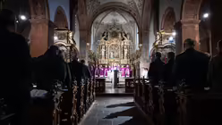 Der Gottesdienst am zweiten Tag der Frühjahrs-Vollversammlung der Deutschen Bischofskonferenz aus dem Kloster Steinfeld unter der Leitung von Erzbischof Dr. Stefan Heße, Erzbischof von Hamburg.  / © Nicolas Ottersbach (DR)