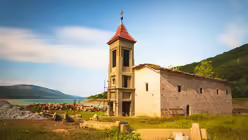 1953 wurde beschlossen, dass ein Wasserkraftwerk die nordmazedonische Region rund um die St.-Nikolaus-Kirche mit Energie versorgen soll. Die Kirche sollte als Bauernopfer in einem Stausee versinken.  / &copy; Petrpodhajsky  (shutterstock)