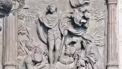 Der Erinnerung an den 1530 verstorbenen Domherrn Anton Keyfeld ist dieses Renaissance-Epitaph in der Kreuzkapelle gewidmet. Auch hier ist der auferstandene Christus zu sehen. Rechts unten hat sich der Stifter verewigen lassen. Man beachte die Armbrust des einen Wärters. / © Robert Boecker (privat)