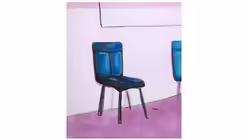 Für ein Wartezimmer braucht es nicht viel. Lediglich ein Stuhl. Bildtitel dieses Bildes von Hannah Greis: "warten in nippes" / © Hannah Greis