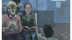 Kühe sollen die Betrachter zum Nachdenken anregen und ihre Fantasie wecken. Bildtitel des Bildes von Hannah Greis: warten in st. Vinzenz / © Hannah Greis