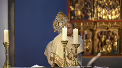 Die Fatima-Lichterprozession am Sonntag, dem 6. Oktober 2024 in Köln der Initiative Deutschland betet Rosenkranz e. V. mit Erzbischof Rainer Maria Kardinal Woelki. / © Beatrice Tomasetti (DR)