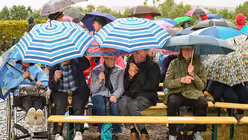 Eindrücke des Gottesdienstes, der am 29. August 2025 anlässlich des 20-jährigen Jubiläums des Weltjugendtags im Erzbistum Köln auf dem Papsthügel mit Erzbischof Koch stattfand. / © Beatrice Tomasetti (DR)