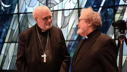 Anders Kardinal Arborelius im Gespräch mit Weihbischof Rolf Steinhäuser. / © Beatrice Tomasetti (DR)