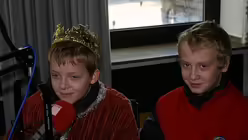 Sternsinger im domradio-Studio / &copy; Michael Borgers (DR)