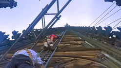 Dompropst Bachner beim Aufstieg (Dombauhütte Köln)