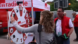 Das Ökumene-Roulette am domradio.de-Stand / © dr (DR)