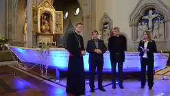 Kardinal Woelki, Prof. H&uuml;tter, Dr. Br&ouml;ckelmann-Simon & Christina Weyand / &copy; Jelen (Erzbistum K&ouml;ln)