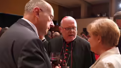 Ferdinand Kirchhof, Marx und Merkel beim Sankt Michael-Empfang (KNA)