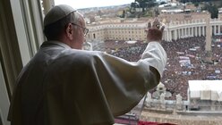 Papst Franziskus während des Angelusgebetes am 17. März 2013.  (KNA)