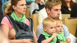 Familiengottesdienst auf dem Katholikentag / © Elisabeth Schomaker (KNA)
