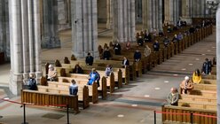 Messe im Kölner Dom am 3. Mai unter strengen Hygienevorschriften. / © Robert Boecker (Kirchenzeitung Koeln)