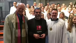 Der Komponist bei der Uraufführung (Kölner Dommusik)