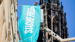 Münster schmückt sich für den Katholikentag / © Rolf Vennenbernd (dpa)