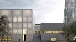 Neubau der Historischen Mitte: Eingang am Kurt-Hackenberg-Platz (Stadt K&ouml;ln)