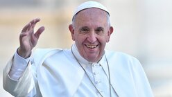 Papst Franziskus winkt / © Ettore Ferrari (dpa)