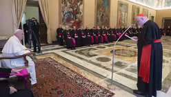 Kardinal Marx spricht zu Franziskus / &copy; Osservatore Romano (KNA)