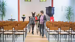Statt Dalai - Lama in der Kirche / &copy; Oliver Dietze (dpa)