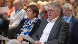 Wenn sie sich nicht beim ND treffen, dann beim Zentralkomitee der deutschen Katholiken: ZdK-Pr&auml;sident Thomas Sternberg und seine Stellvertreterin Claudia L&uuml;cking-Michel. / &copy; Beatrice Tomasetti (DR)