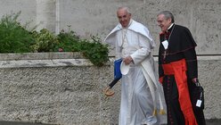 Papst Franziskus mit dem spanischen Kardinal Lluis Martinez Sistach / © Ettore Ferrari (dpa)